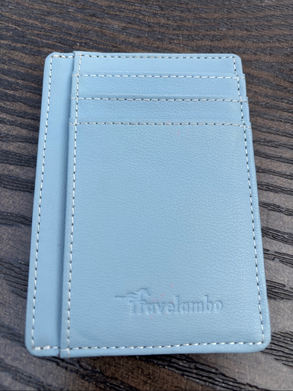 Travelambo Light Blue Slim Card Holder Wallet RFID blocking